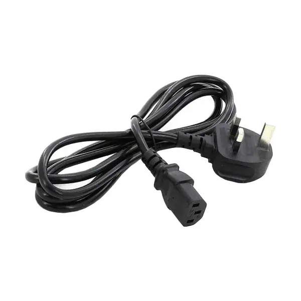 3-Pin 1.5 Meter Black Desktop Power Cable without Fuse