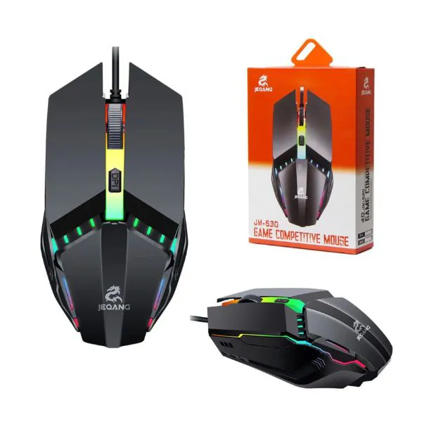 JEQANG JM-530 4D RGB Gaming Standard Laptop and Desktop Wired USB Optical Mouse