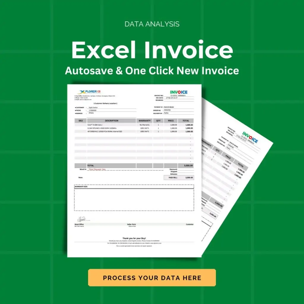 Excel Invoice Autosave & One Click New Invoice